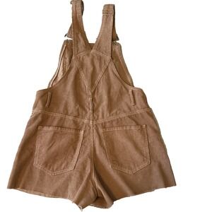 Pacsun Mocha Brown Ribbed Corduroy Overall Shorts S Raw Hem 90s Grunge Granola